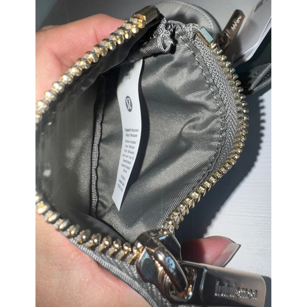 Lululemon Dual Pouch Wristlet Grey Sage Light Ivory Wallet NWT